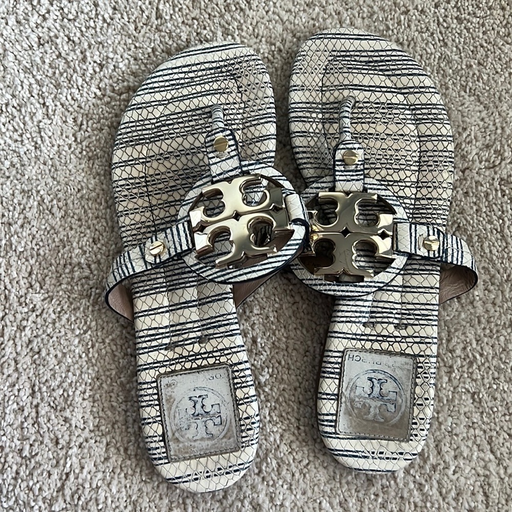 Tory Burch Metal Miller Sandal Flip Flops Size 6